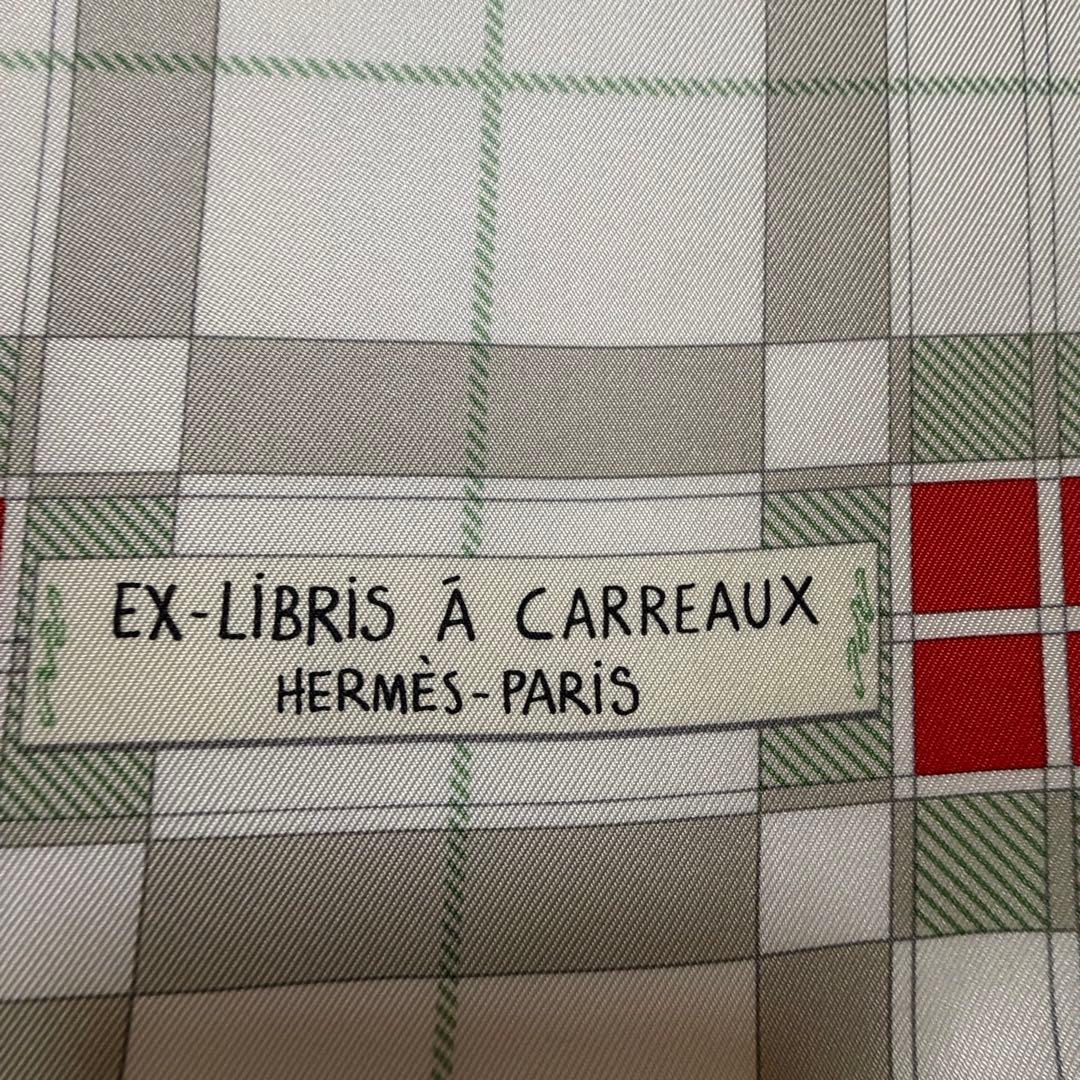 エルメス　カレ90 エクスリブリス・チェック