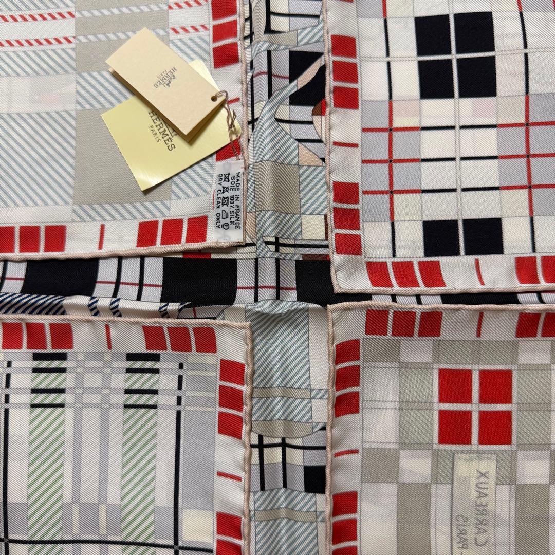 エルメス　カレ90 エクスリブリス・チェック