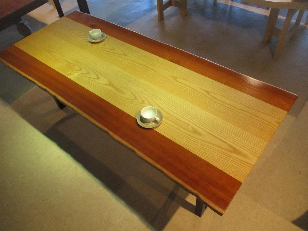 J-0023■　チェリーとホワイトアッシュ　テーブル　ローテーブル　ダイニング