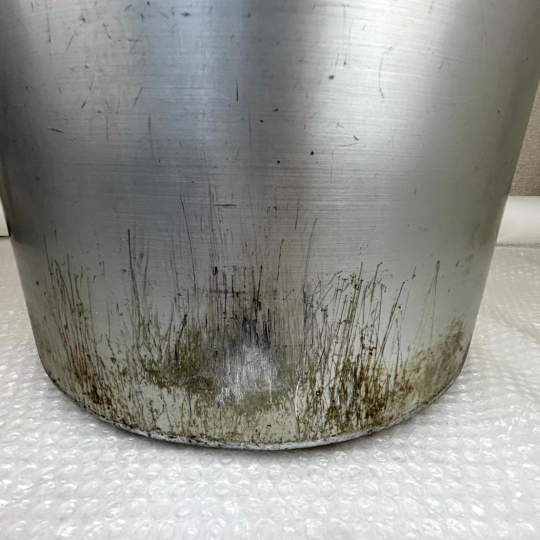 寸胴鍋 業務用 アルミ製 厨房機器 両手鍋 蓋有り直径約45㎝　高さ約43.5㎝