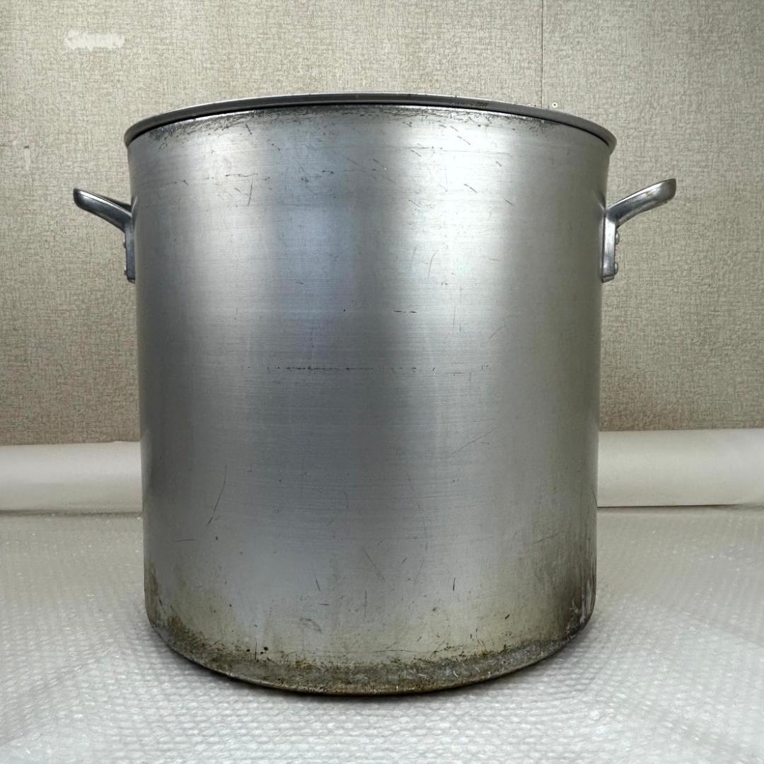 寸胴鍋 業務用 アルミ製 厨房機器 両手鍋 蓋有り直径約45㎝　高さ約43.5㎝