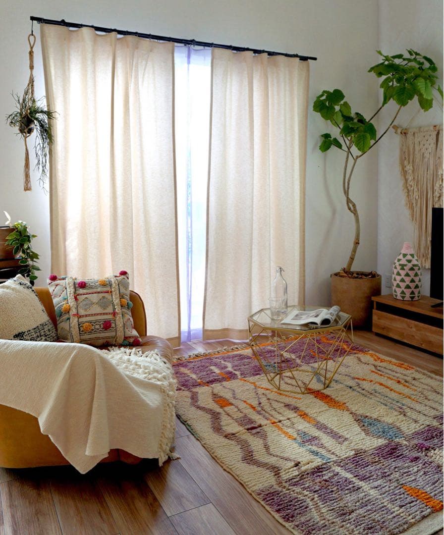 Cotton＆Linen 天然素材100％使用のナチュラルカーテン 大サイズ