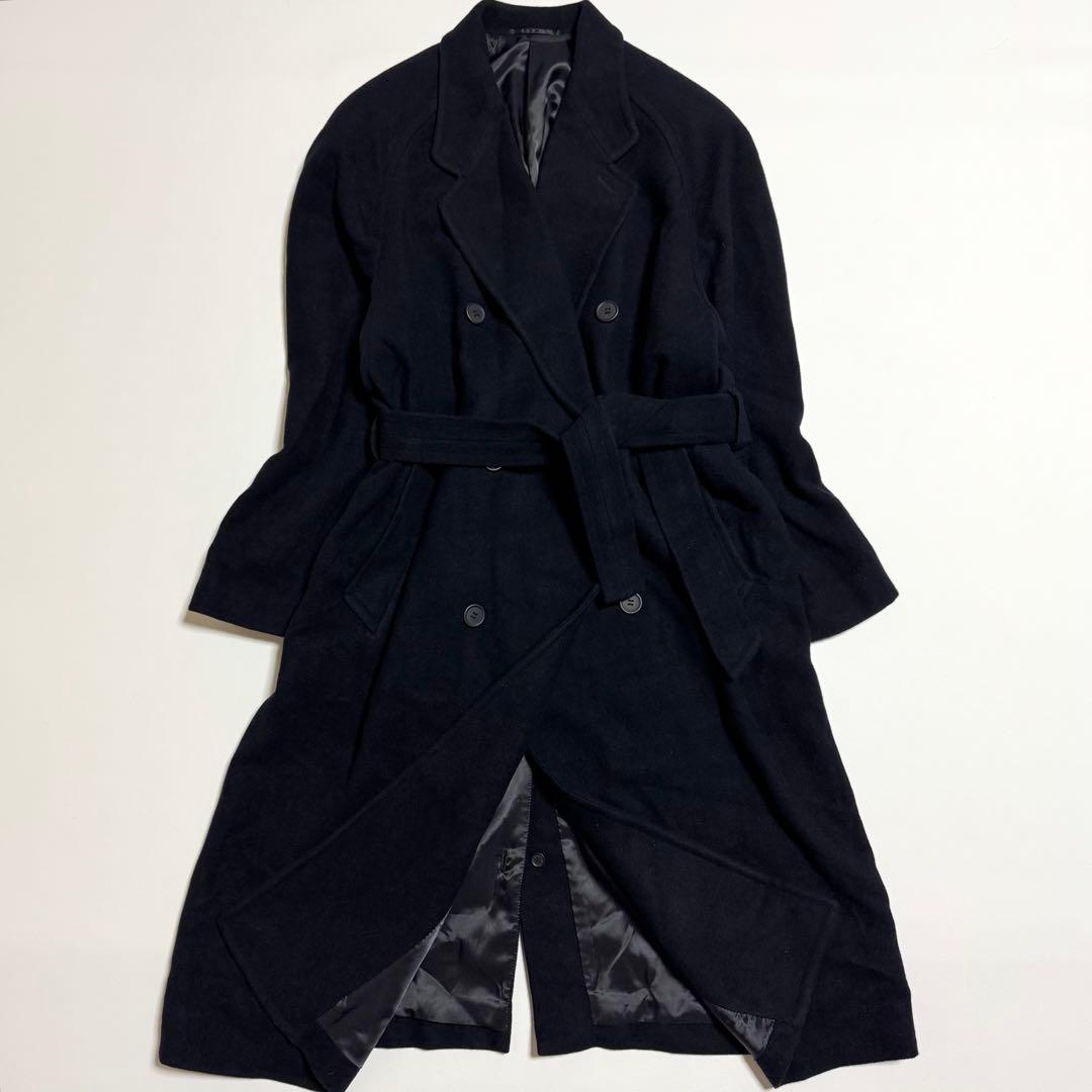 BELTA BUONO ベルテッドダブルチェスターコート カシミヤ100% 黒M