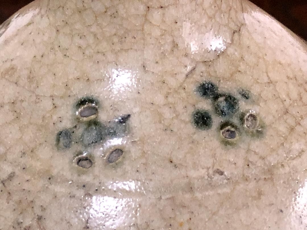 【 江戸期 骨董陶瓶 】 　梅鉢小紋染付 　徳利/花瓶