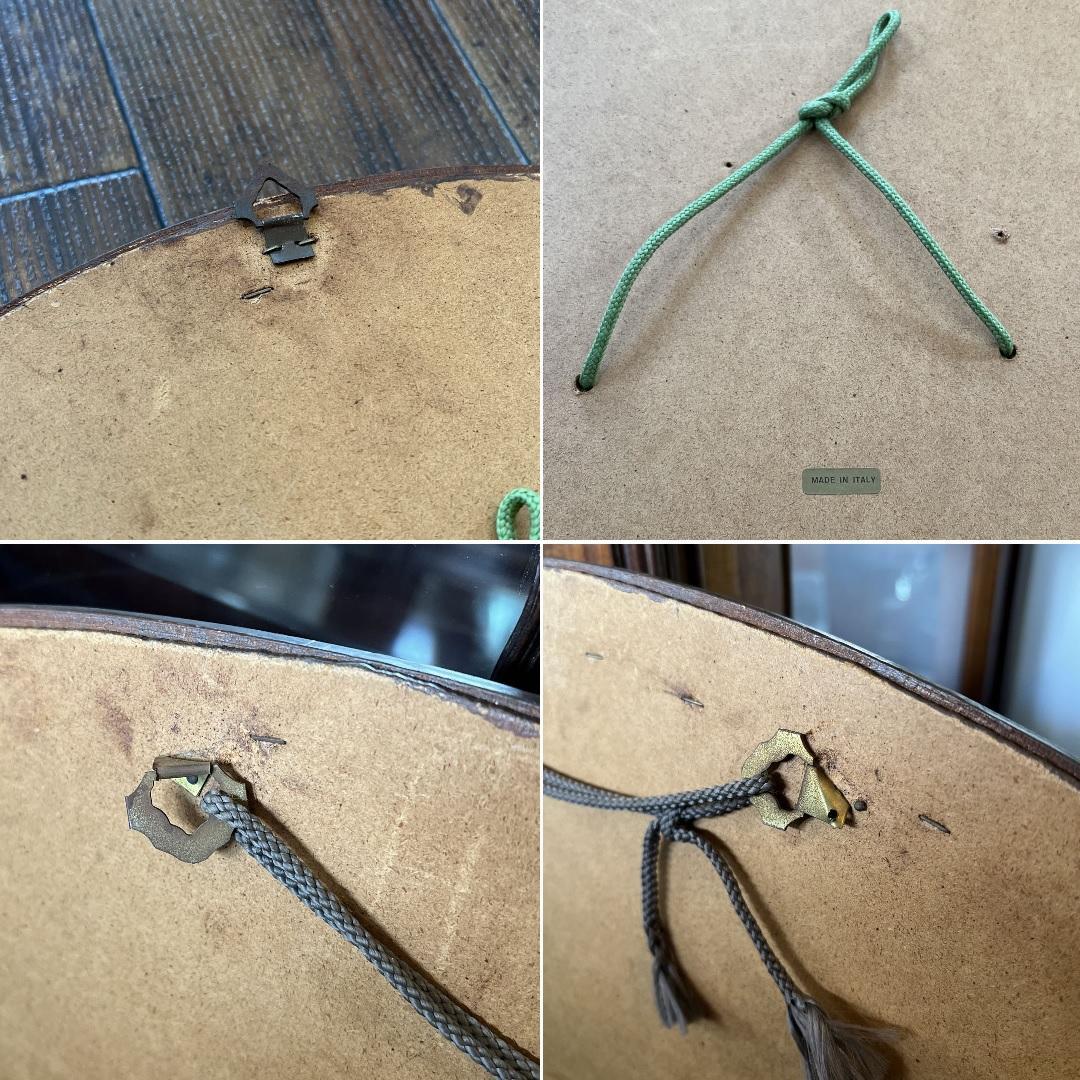 k584r121 イタリア製 クラシカルな木製ウォールミラー 壁掛け鏡 オーバル