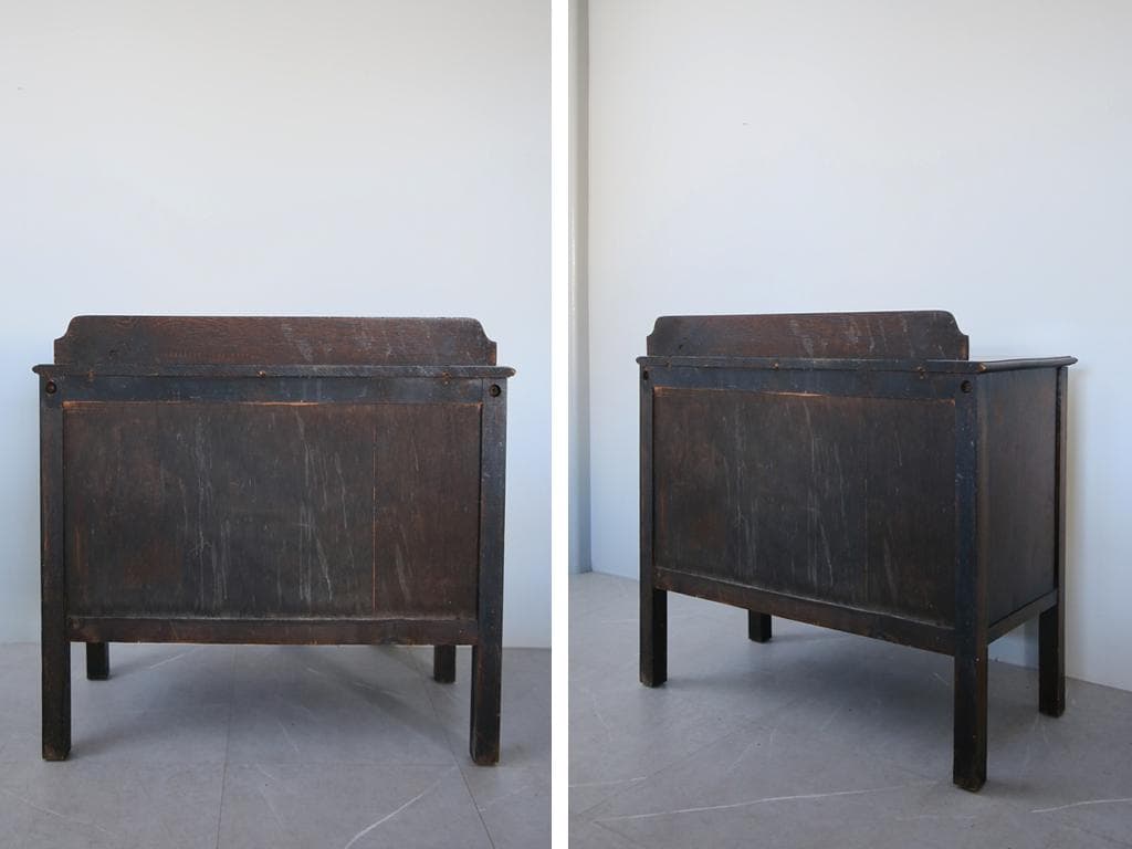 英国アンティーク木製カップボード/キャビネット/キッチン収納/飾り棚92-105