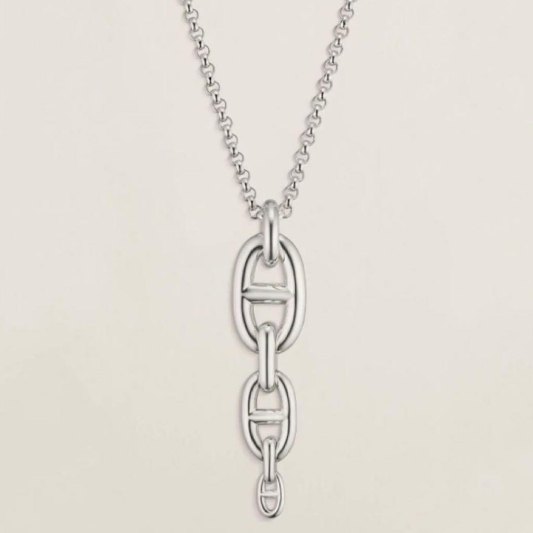 エルメス シェーヌダンクル アンシェネ ネックレス GM ペンダント シルバー