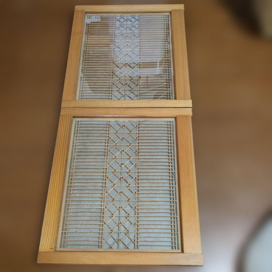 昭和レトロ ガラス引戸 組子 格子欄間 衝立 書院障子 建具 リフォーム