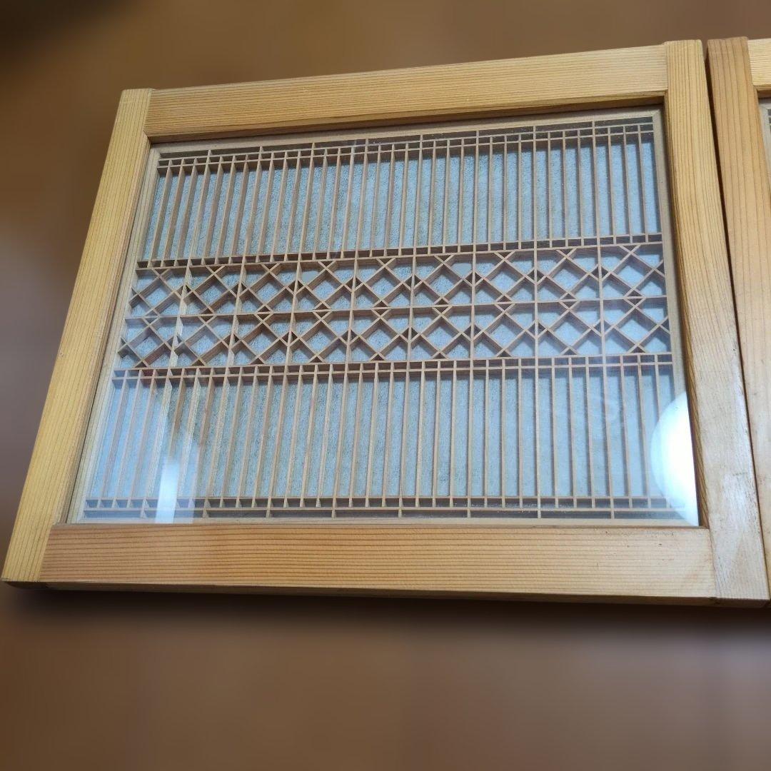 昭和レトロ ガラス引戸 組子 格子欄間 衝立 書院障子 建具 リフォーム