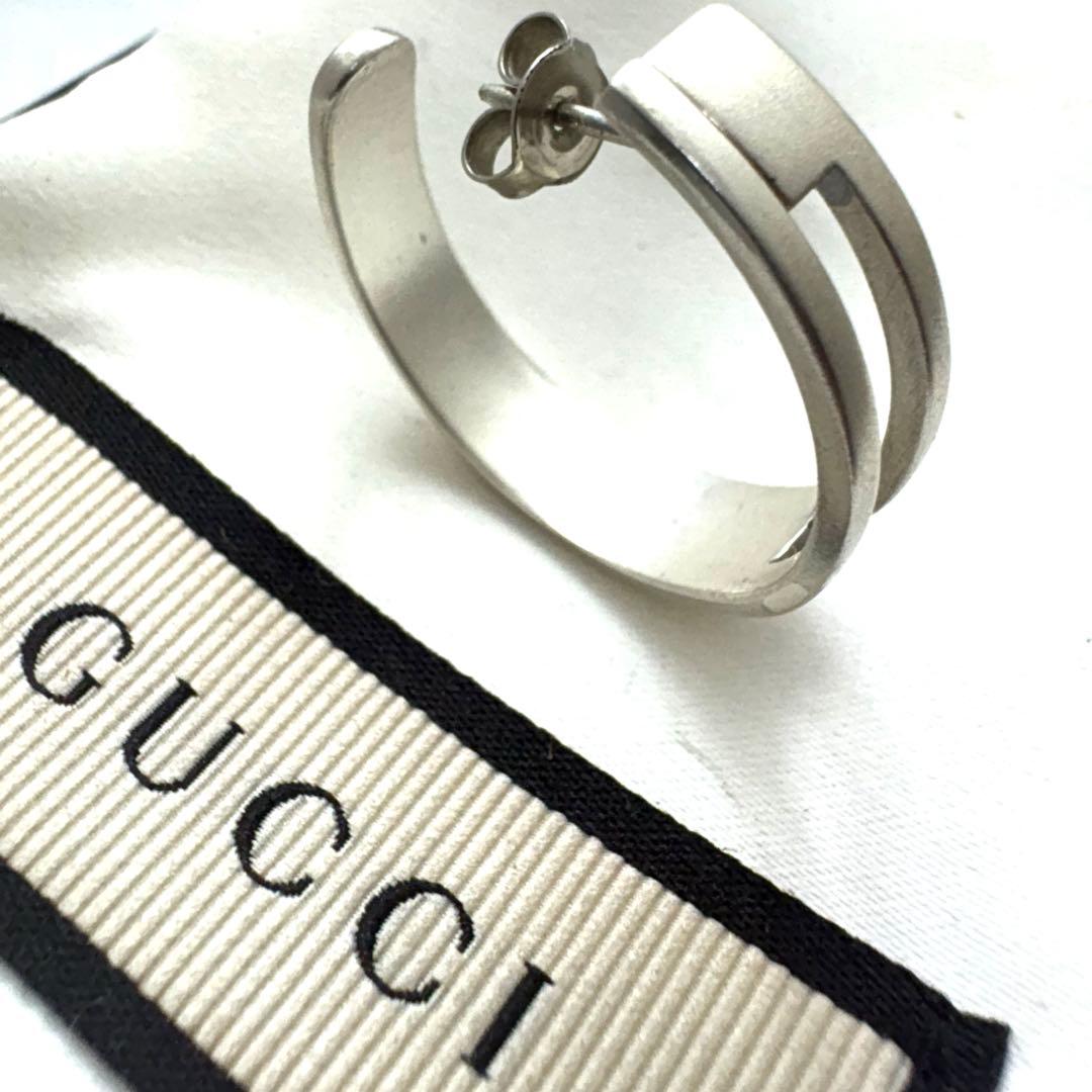 【美品】 GUCCI フープピアス シルバー 925