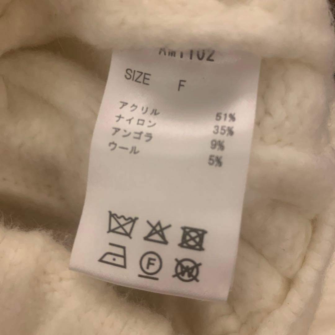 トップス ANDMARY Heart loose kint white