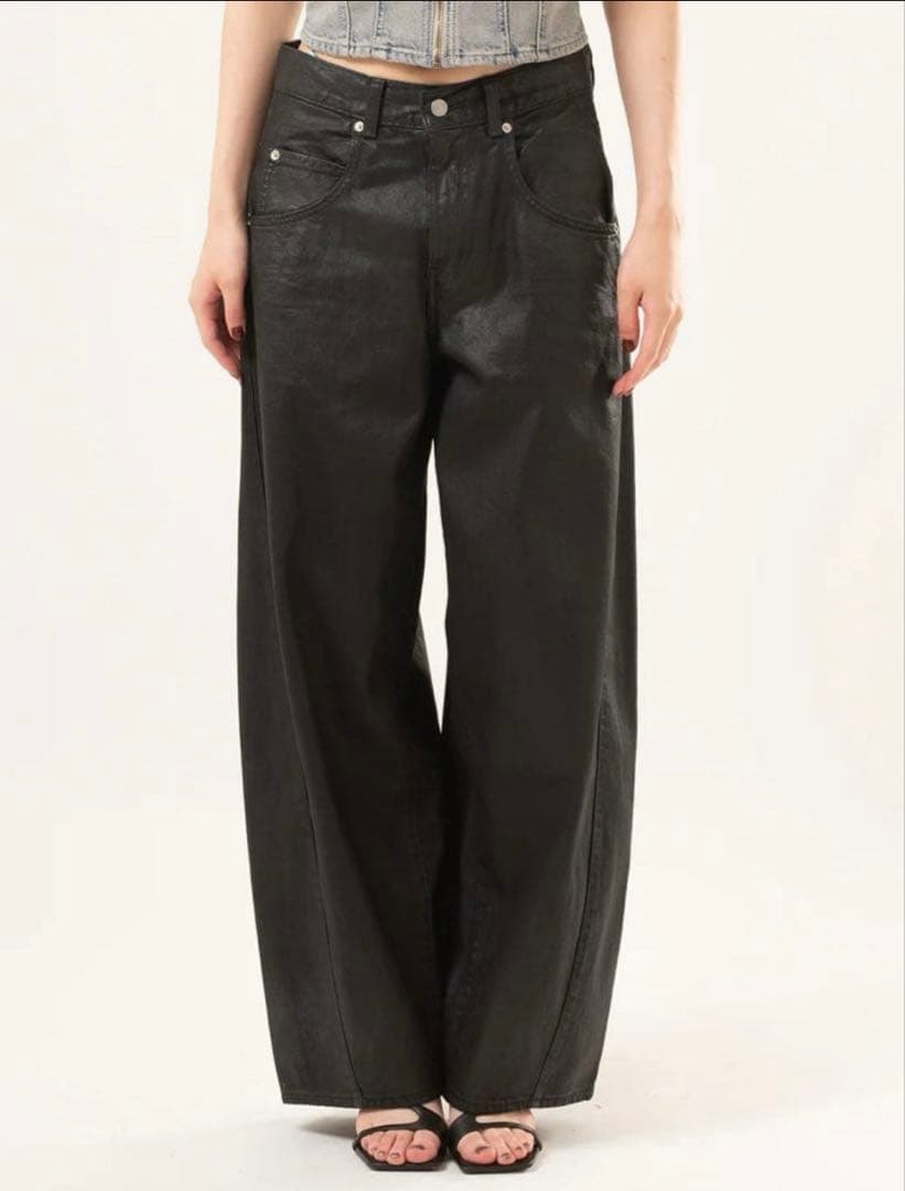 SUPER BAGGY バレルジーンズ ブラック コーティング