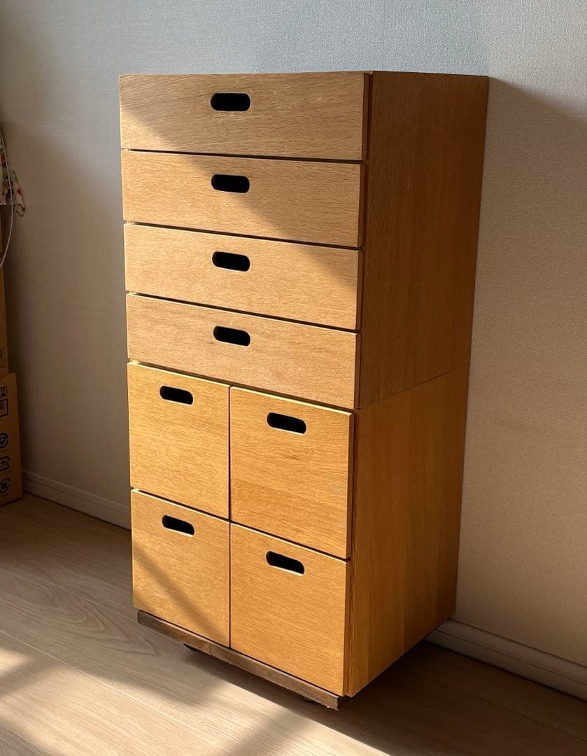 無印良品スタッキングチェスト２セット+キャスター台(DIY)