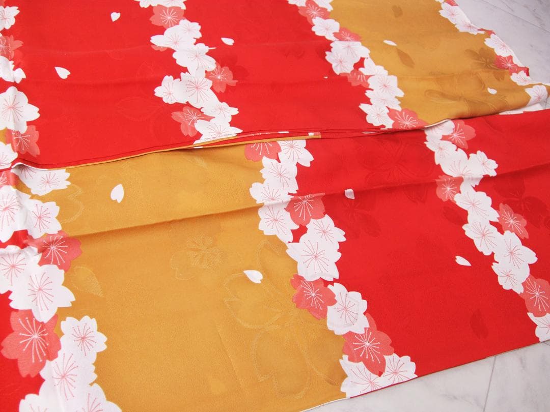 総絞り染め ビンテージ振袖フルセット 金駒刺繍 L8 成人式