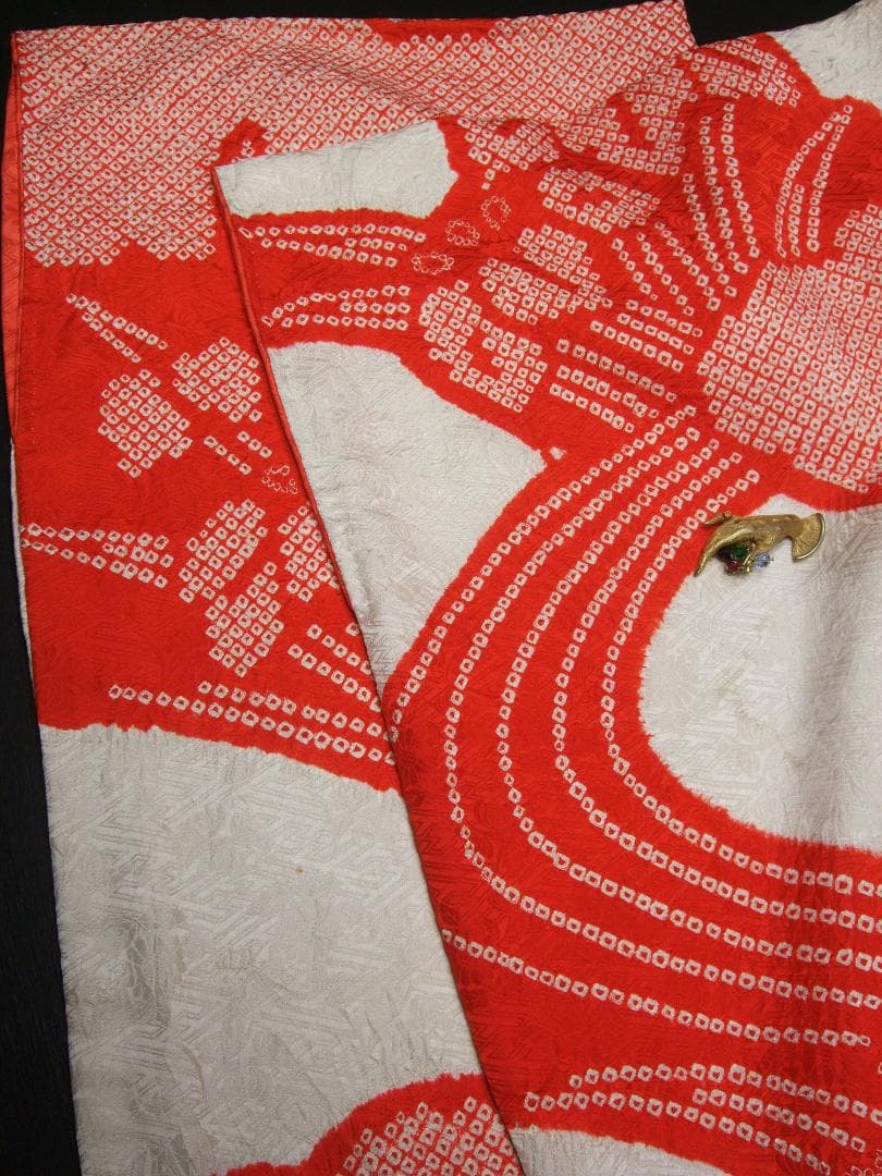 総絞り染め ビンテージ振袖フルセット 金駒刺繍 L8 成人式