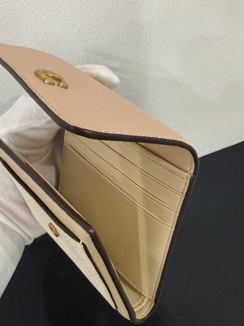 【新品未使用品】COACH 三つ折り財布 ソフトピンク