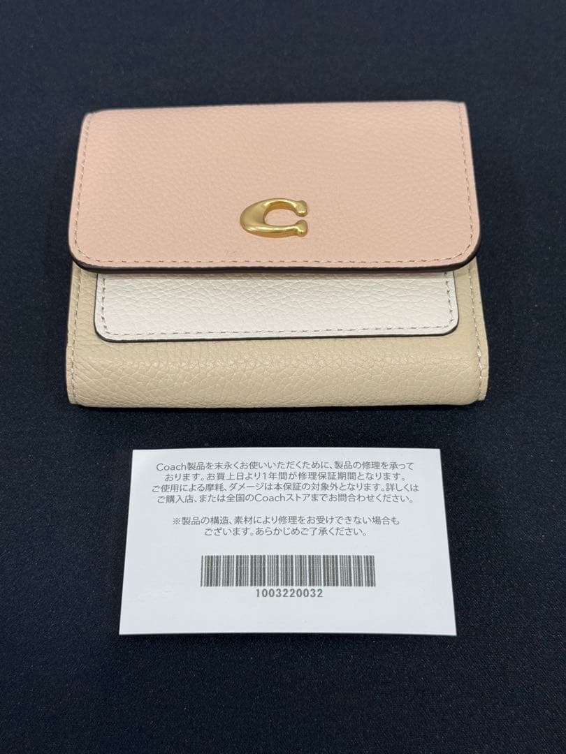 【新品未使用品】COACH 三つ折り財布 ソフトピンク