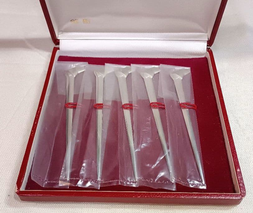 銀製 刻印 菓子楊枝 フルーツピック5本