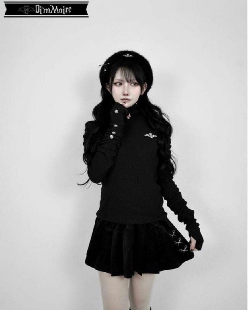 DimMoire ディムモアール くしゅくしゅ ニットトップス REFLEM 黒