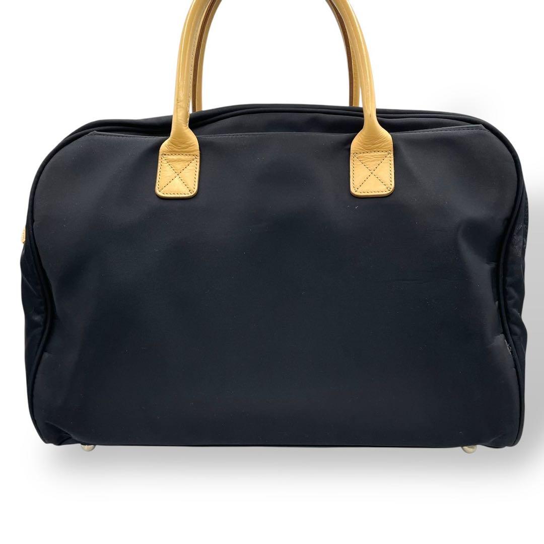 極美品　バーバリーゴルフ　ボストンバッグ　トートバッグ　ナイロン　レザー　黒