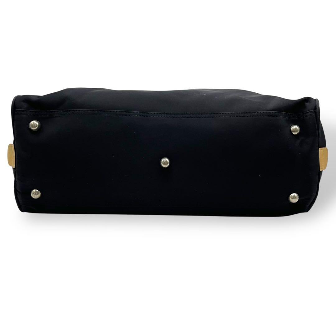 極美品　バーバリーゴルフ　ボストンバッグ　トートバッグ　ナイロン　レザー　黒