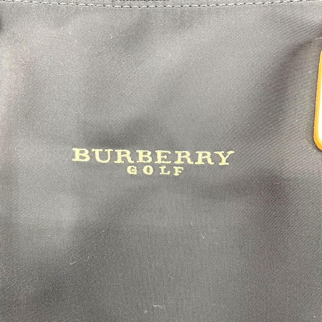 極美品　バーバリーゴルフ　ボストンバッグ　トートバッグ　ナイロン　レザー　黒