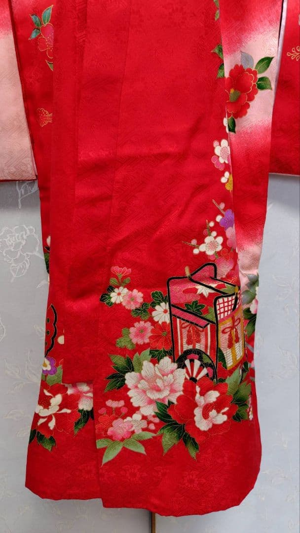 RK403アンティーク子供着物着丈98センチ裄丈46センチ3歳前後長襦袢付き綺麗