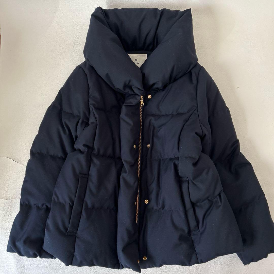 美品✨ef-de エフデ　大きいサイズ　ダウンジャケット 13号　ボリューム襟