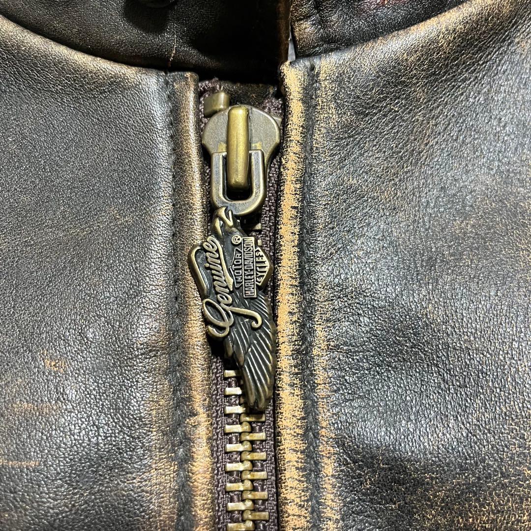 HARLEY DAVIDSON シングルライダースレザージャケット　ブラウン