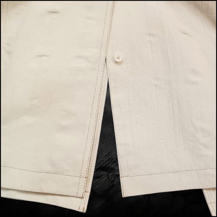 00sトルネードマート　ホワイトレザートレンチコート　豚革　冬　白　Y2K