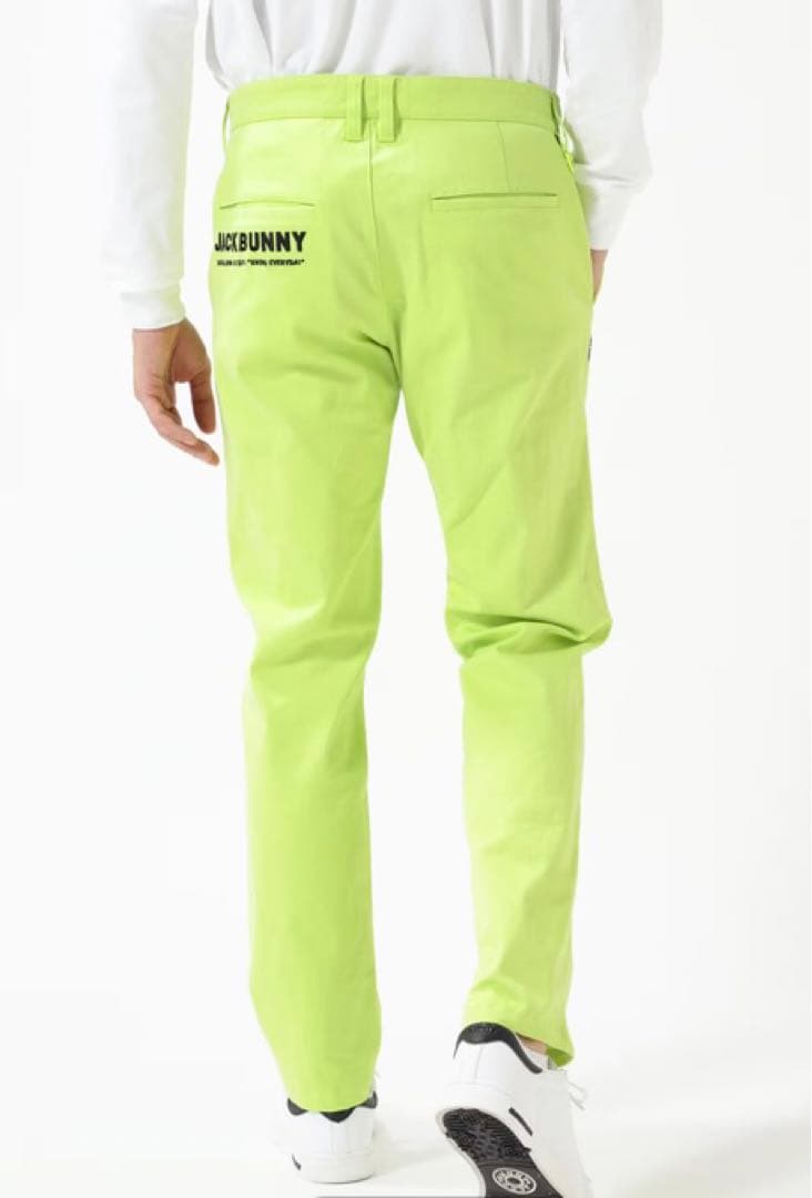 新品 パーリーゲイツ ジャックバニー ストレッチツイルパンツ(4)サイズM/黄