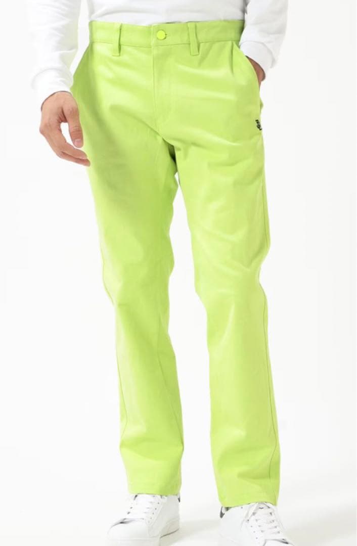 新品 パーリーゲイツ ジャックバニー ストレッチツイルパンツ(4)サイズM/黄