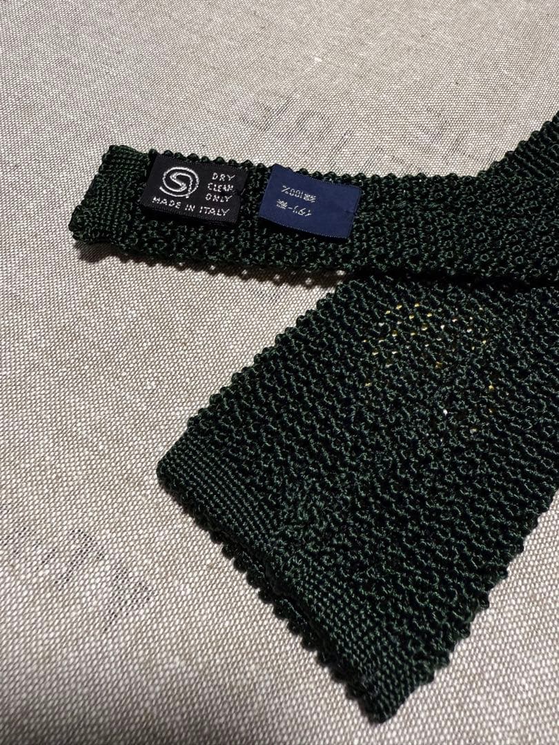 Ralph Lauren／ソリッドニットタイ／エンブレム／王冠／Italy製