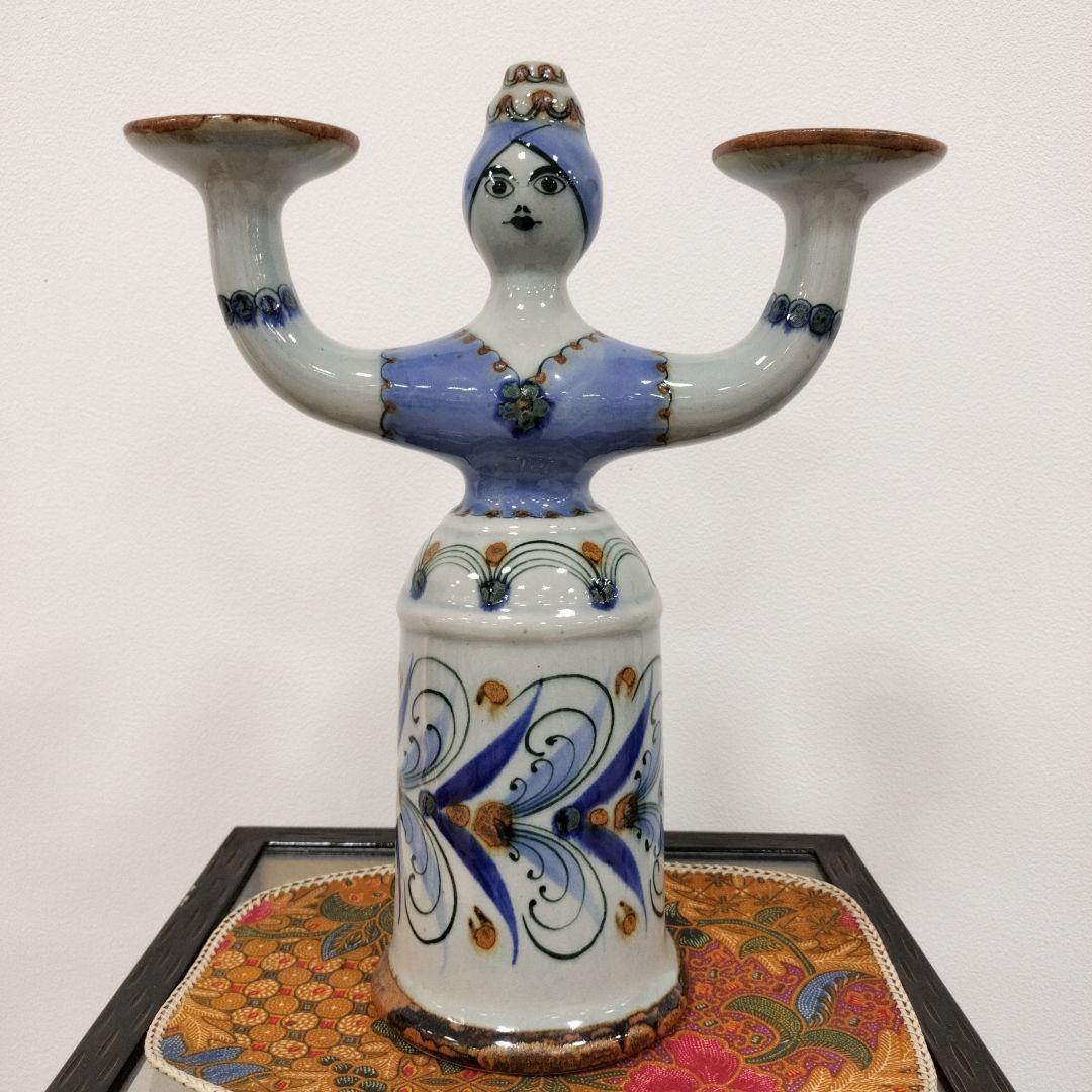 メキシコ　女性型キャンドルホルダー 陶器製