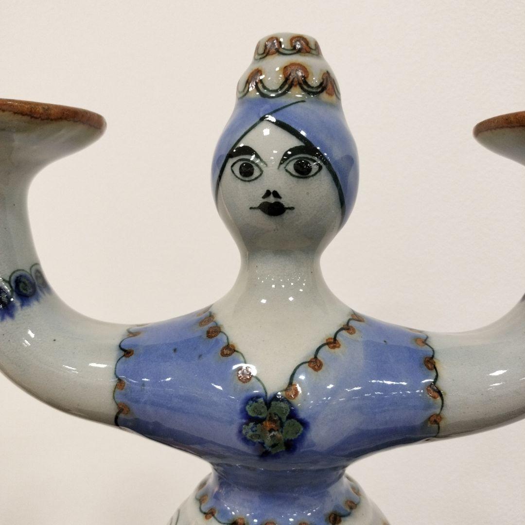 メキシコ　女性型キャンドルホルダー 陶器製