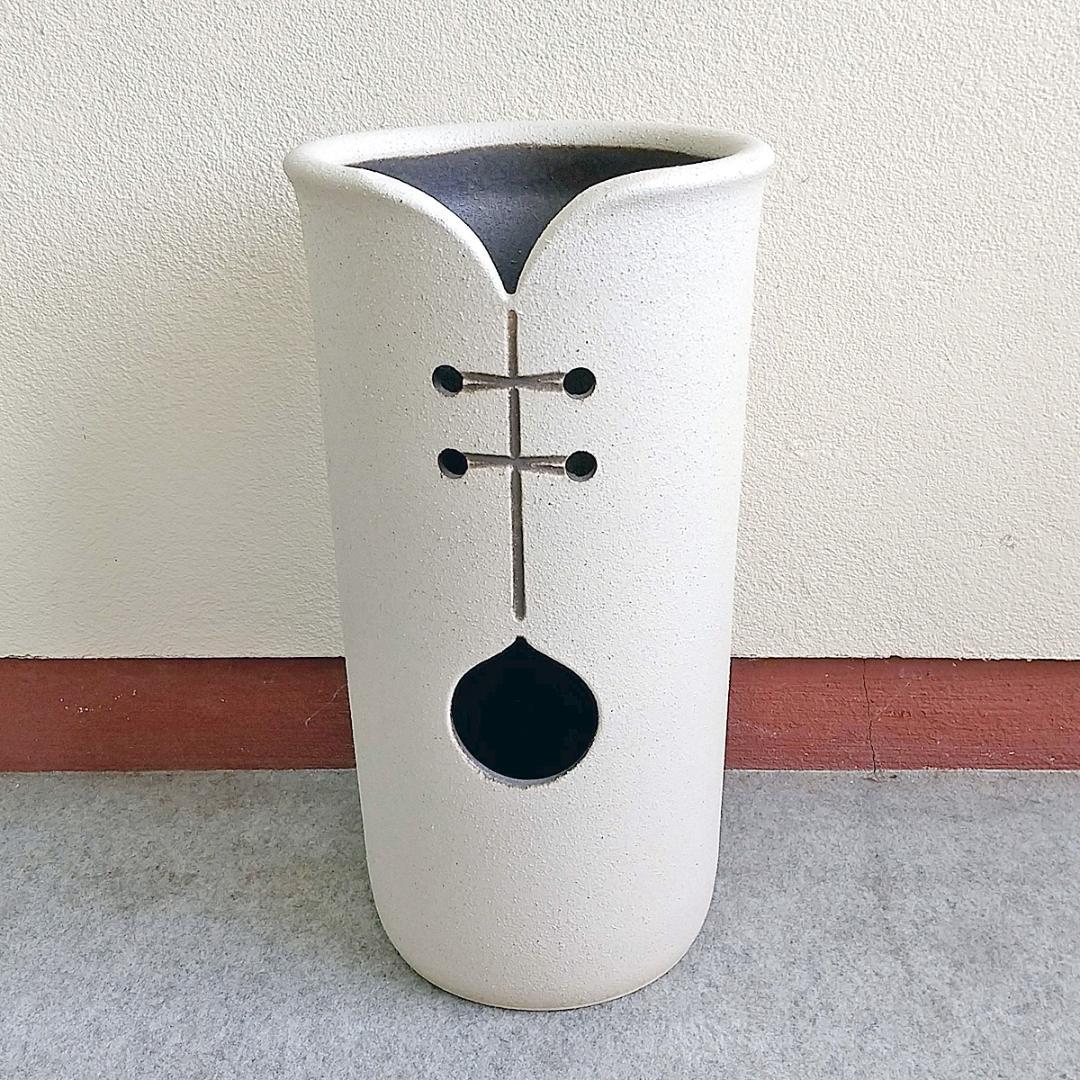 陶器傘立て　ツートンカット傘立　信楽焼　524-06　現品限り　ヤマタツ陶業