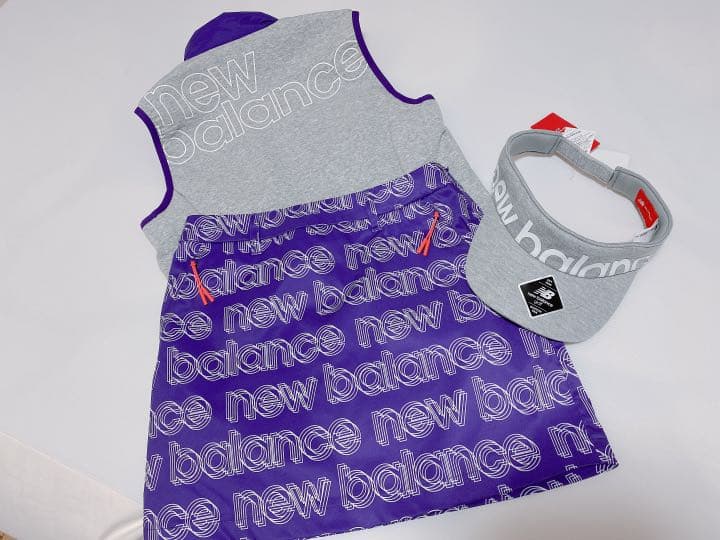 ニューバランスゴルフ　2点　セットアップ　ベスト　スカート パープル　紫