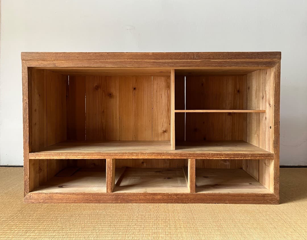 古道具 木製収納棚｜無垢材｜古民家｜昭和レトロ｜本棚・食器棚・展示棚