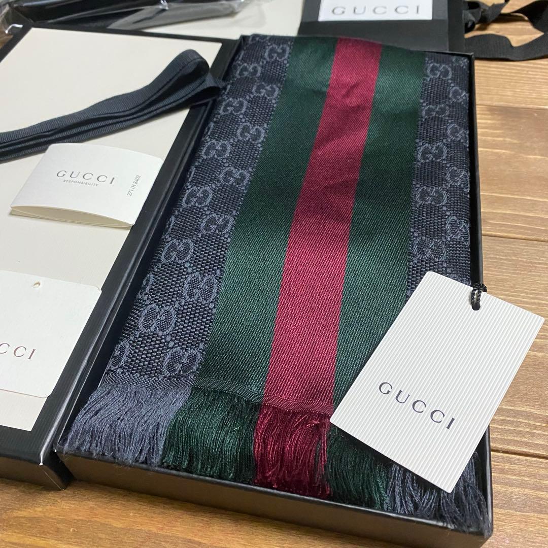 2026年新品✨GUCCIシェリーラインマフラー✨箱紙袋セット❗️グッチマフラー