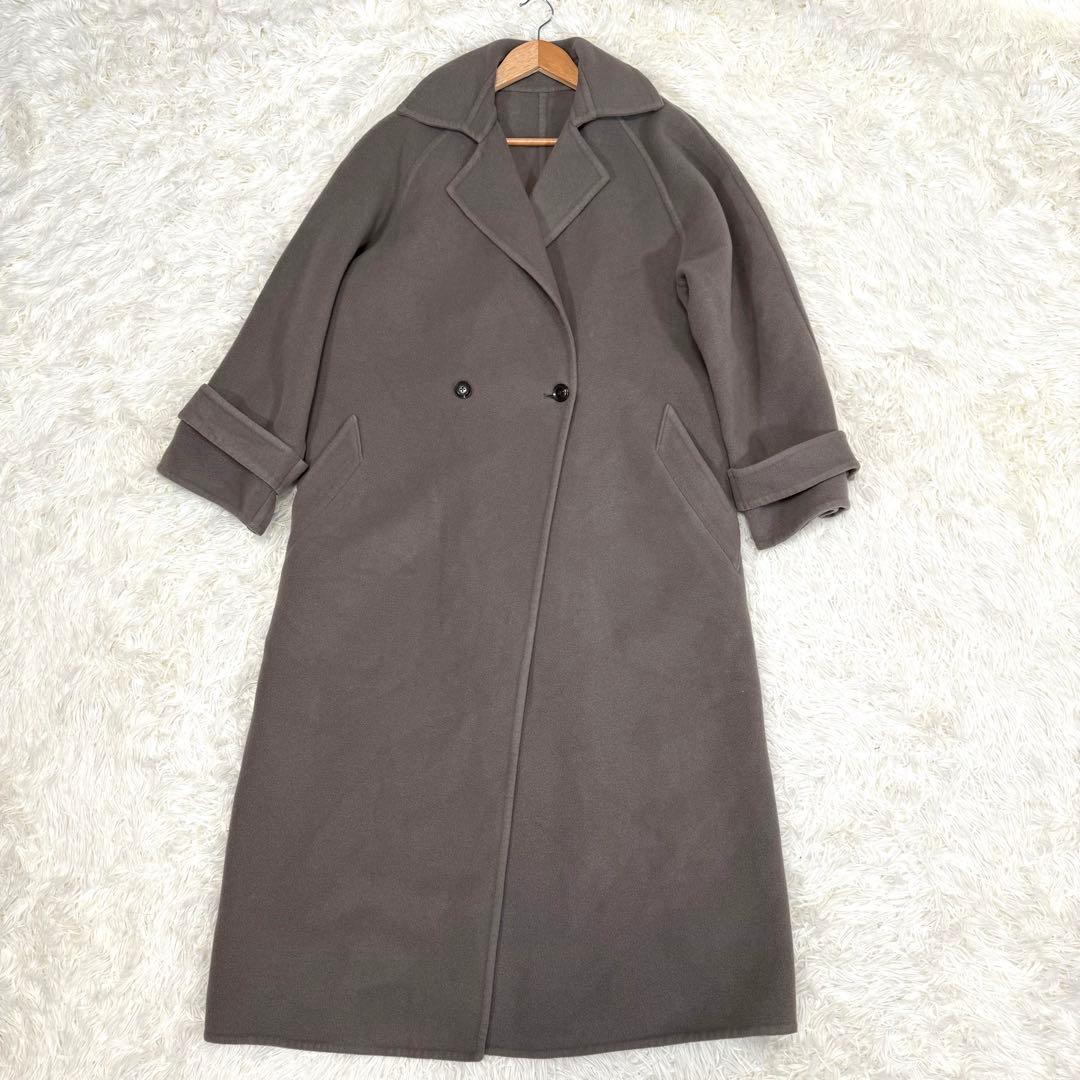 ウィムガゼット ボリュームロングリバーコート カシミヤ混 マキシ丈 ラグラン