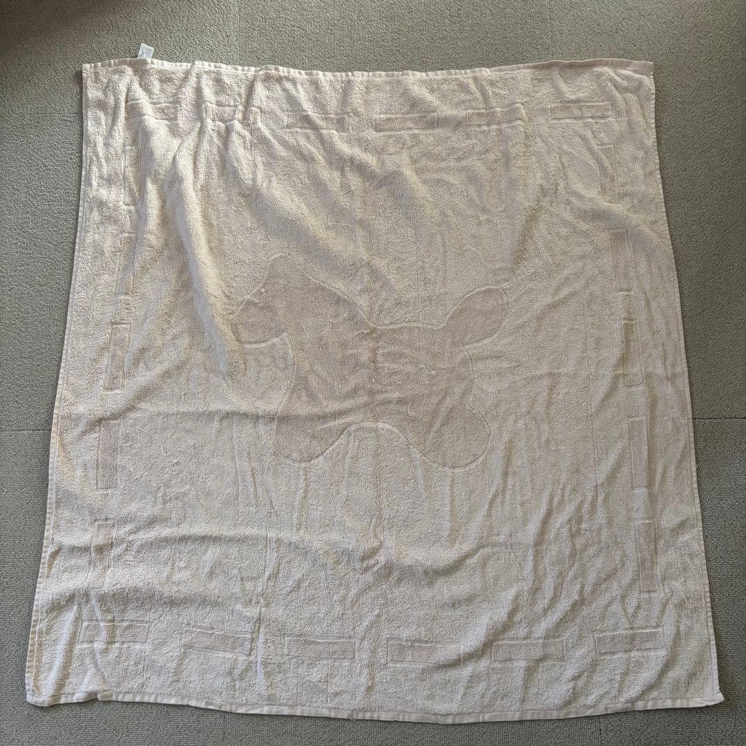 【HERMES】エルメス　タオル生地　大判バスタオル　タオルケット　ブランケット