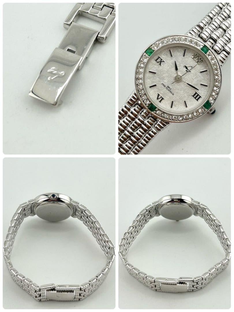 【美品　稼働品】LZ リズ ジュエリーコレクション　エメラルド　腕時計