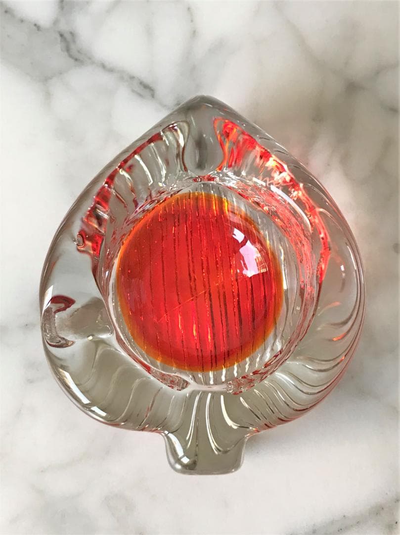 未使用！BARBINI　MURANO　ヴィンテージ　ベネチアンガラス　小物入　赤