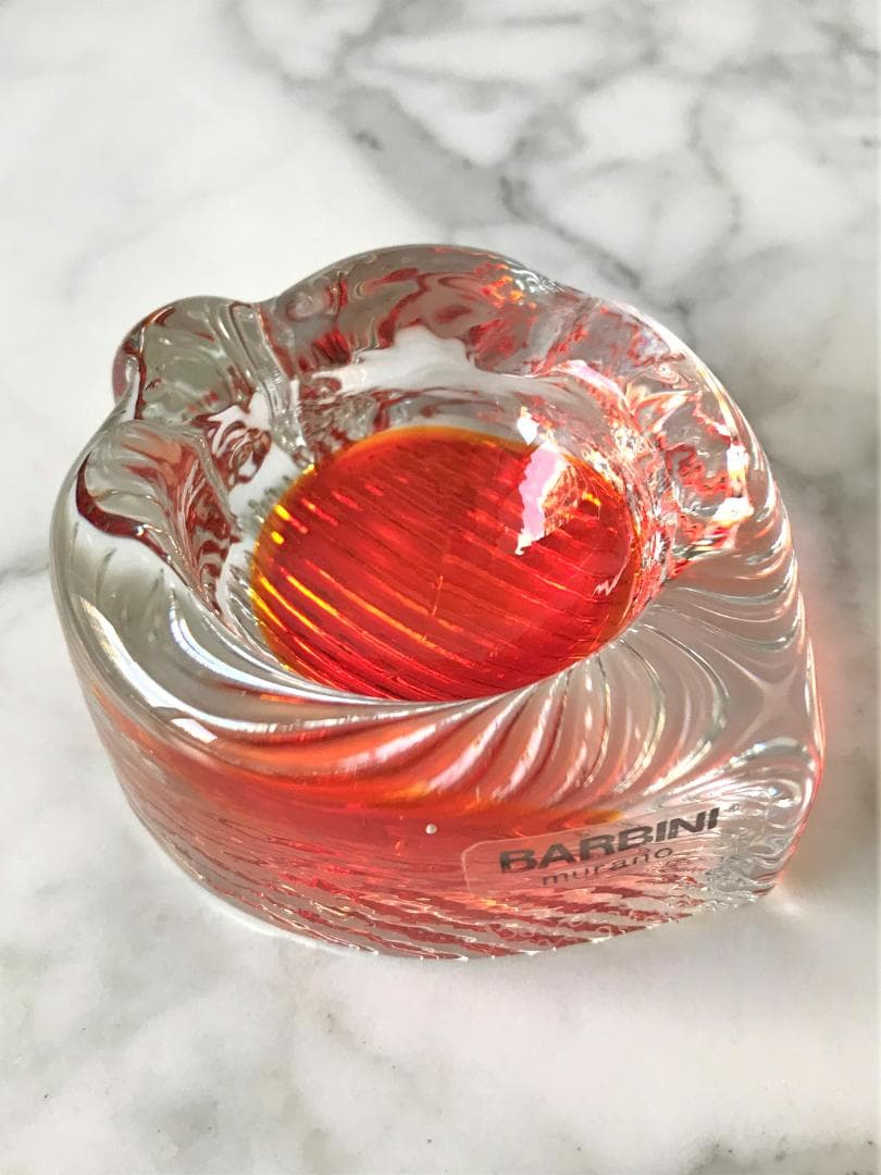 未使用！BARBINI　MURANO　ヴィンテージ　ベネチアンガラス　小物入　赤