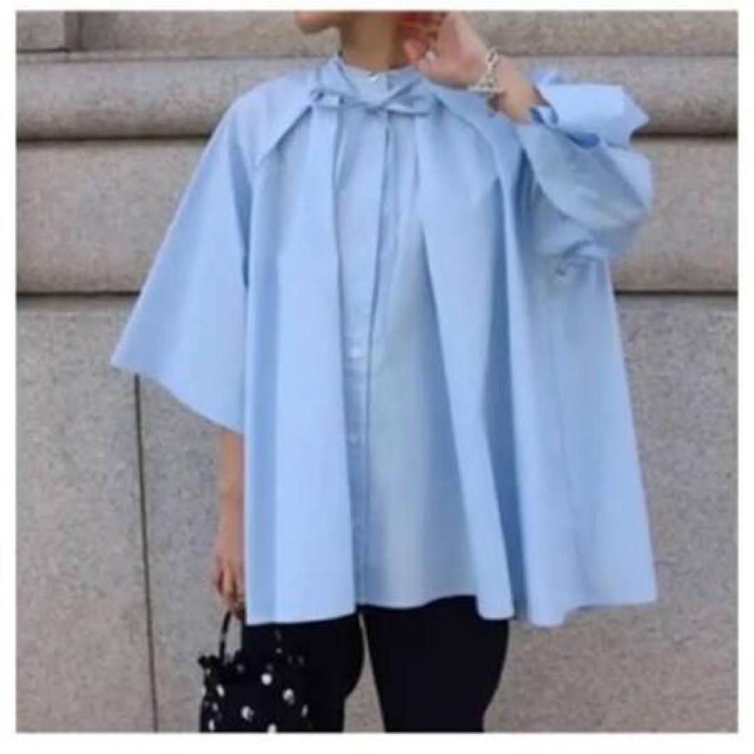 MACHATT マチャット リボンタックブラウス　ブルー　三連休SALE‼️