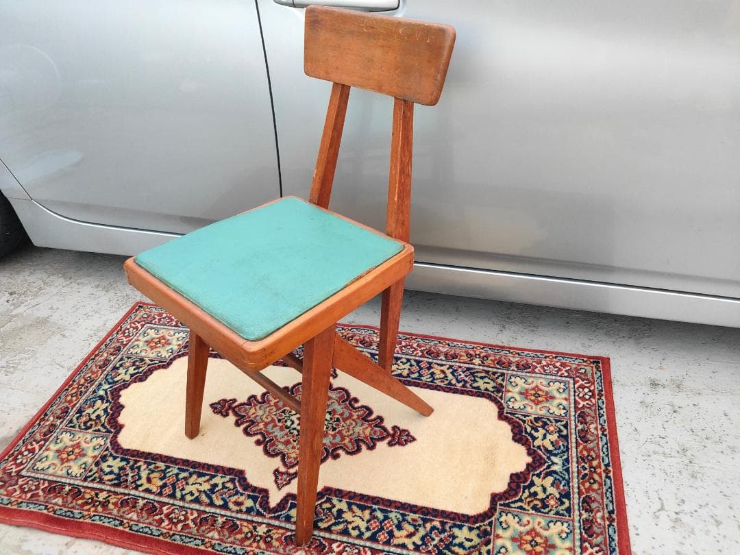 (希少レア) MARUNIマルニ☆デルタチェア①☆ビンテージ☆レトロ ターコイズ