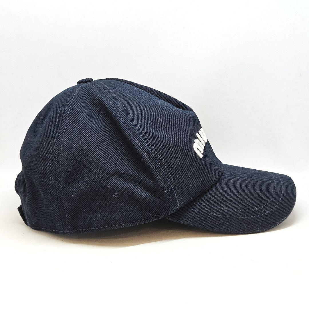 MIU MIU ミュウミュウ ドリルベースボールキャップ ネイビー キャップ