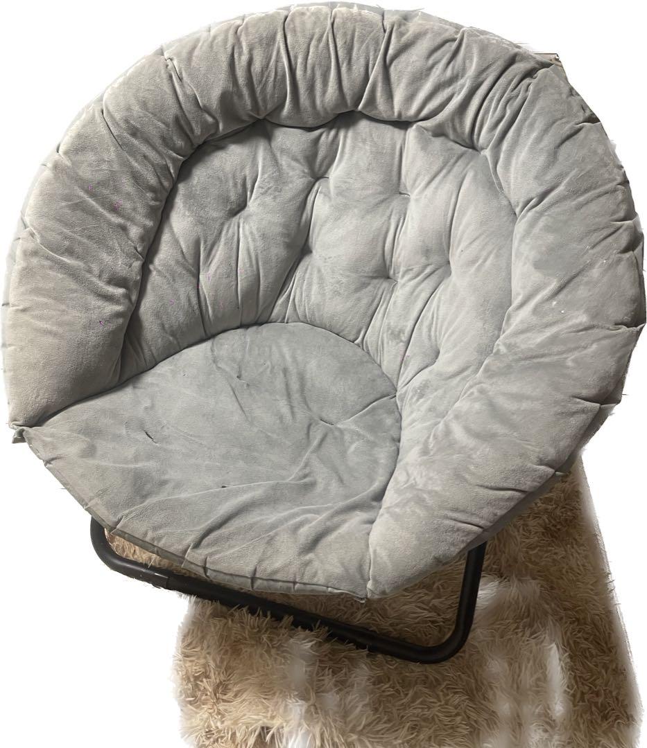 【定価2万円!!得!!】折りたたみ式! 【ソーサーチェアーグレー色】特大サイズ