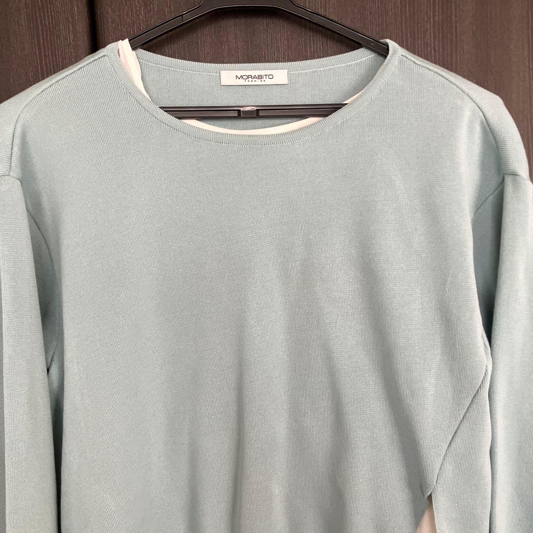 【新品】　MORABITO PRIMIER 水色 長袖ニット