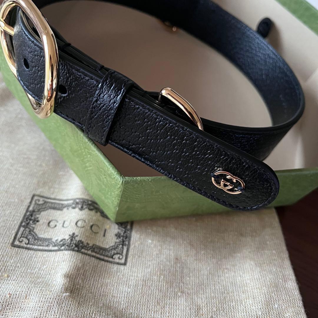 新品　GUCCI グッチ　インターロッキング　犬　首輪　GGロゴ　レザー